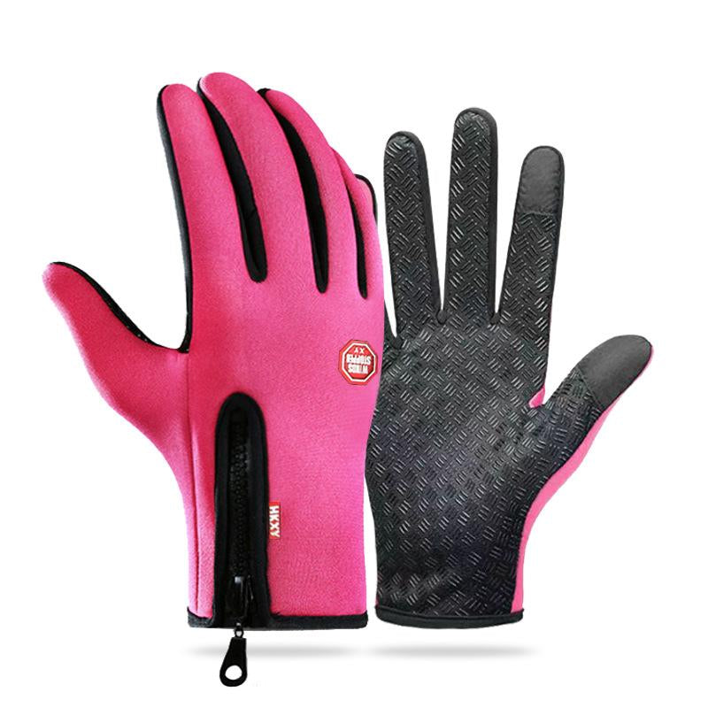 Outdoor Cycling Gloves Sports Skiing Mountaineering Gloves Autumn and Winter Touch Screen Non-Slip Waterproof Windproof Fleece Warm Smart Gloves Lightweight Heated Gloves Liner