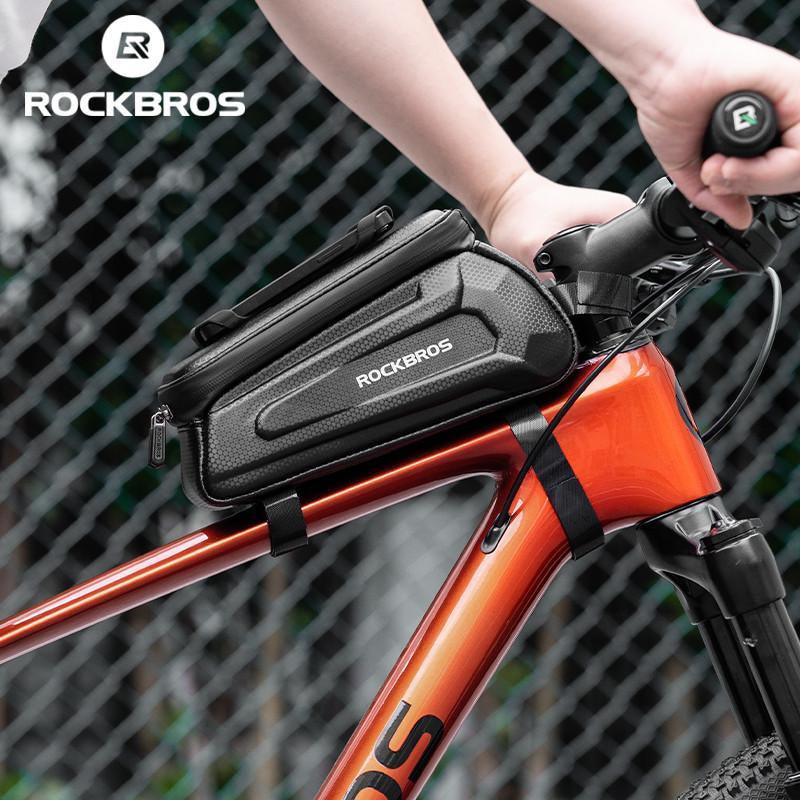 ROCKBROS Bicycle Front Top Tube Bag Touch Screen Bicycle Frame Bag Bicycle Bag 1.5L Large Capacity Adjustable Cycling Bag Bicycle Accessories
