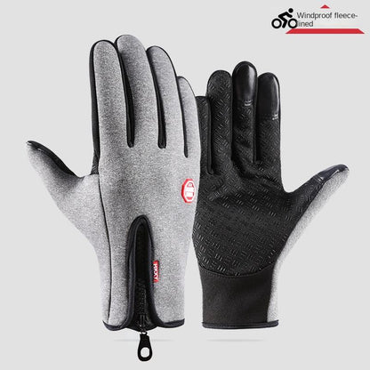 Outdoor Cycling Gloves Sports Skiing Mountaineering Gloves Autumn and Winter Touch Screen Non-Slip Waterproof Windproof Fleece Warm Smart Gloves Lightweight Heated Gloves Liner